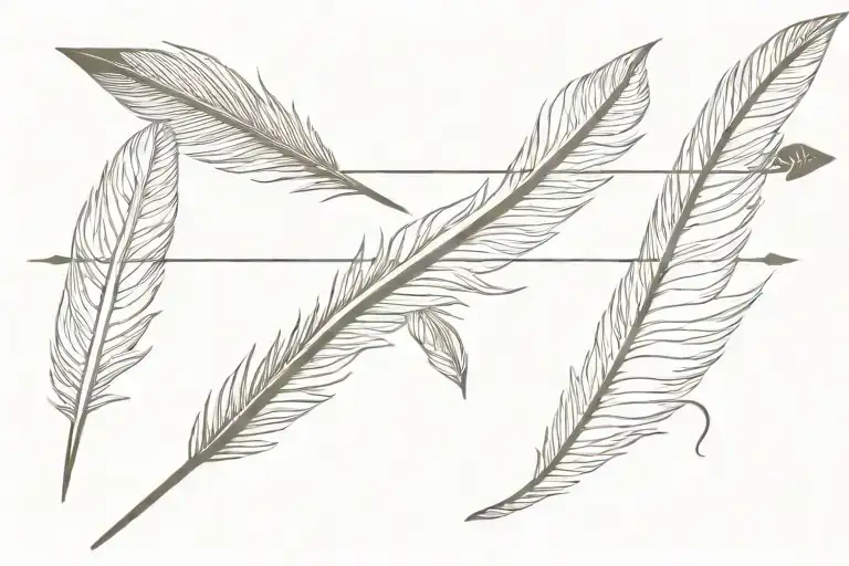 arrow with feather feather feather tattoo design idea