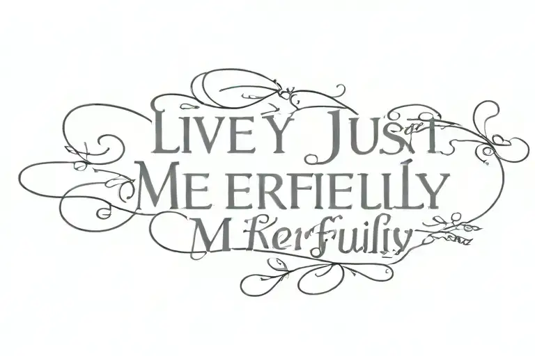  Live Justly, Love Mercifully, Walk Humbly tattoo design idea
