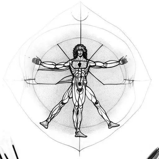 vitruvian man medical tattoo tattoo design idea