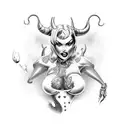 devil pin up girl tattoo design idea