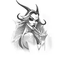 devil pin up girl tattoo design idea