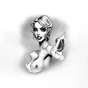 devil pin up girl tattoo design idea