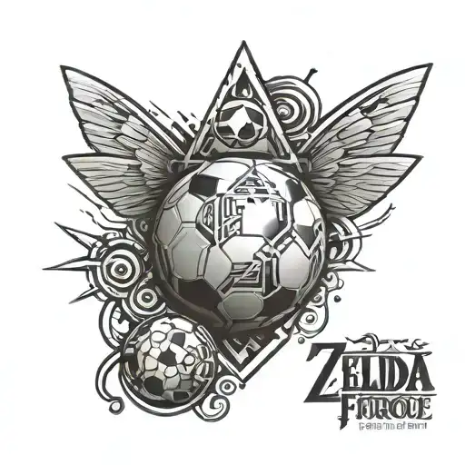 Soccer Ball, music notes, Zelda triforce tattoo design idea
