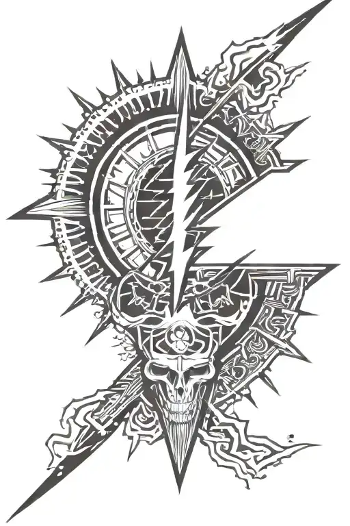 grateful dead lightning bolt tattoo design idea