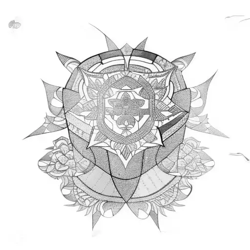 portuguese tiles pattern tattoo design idea