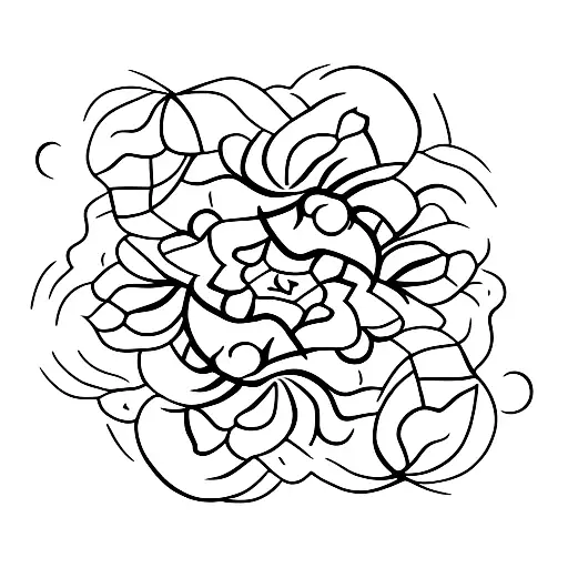 lemon shape filled with tribal flowers tattoo design idea