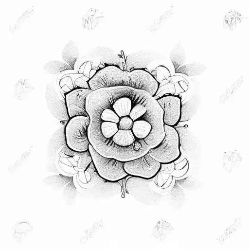 portuguese tiles flower and lemon motive simple tattoo design idea