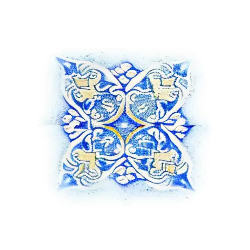 portuguese blue tiles tattoo design idea