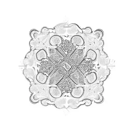 simple portuguese blue tiles pattern tattoo design idea