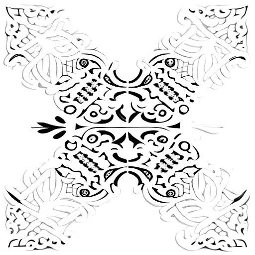 simple portuguese blue tiles pattern tattoo design idea