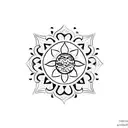 shape of a lemon filled in with tribal floral pattern of blue portuguese tiles tattoo design idea