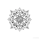 shape of a lemon filled in with tribal floral pattern of blue portuguese tiles tattoo design idea