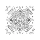 blue portuguese tile pattern tattoo design idea