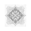 blue portuguese tile pattern tattoo design idea