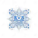 portuguese blue tiles flower and pattern style that are filling the shape of sun and moon  tattoo design idea