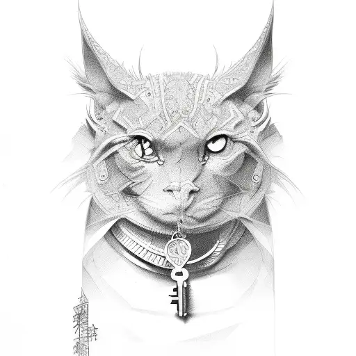 money key tattoo design idea