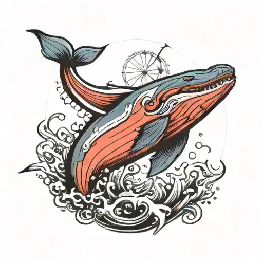 whale template tattoo design idea