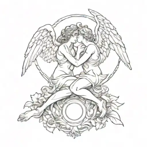 Cupid and psyche, sculpture inspired tattoo tattoo design idea