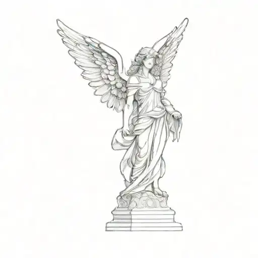 a sculpture of an angel tattoo design idea