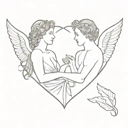 Cupid and psyche, sculpture inspired tattoo tattoo design idea