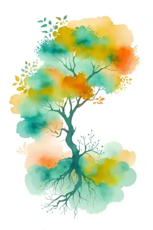 tree of life with nothing in the background tattoo design idea