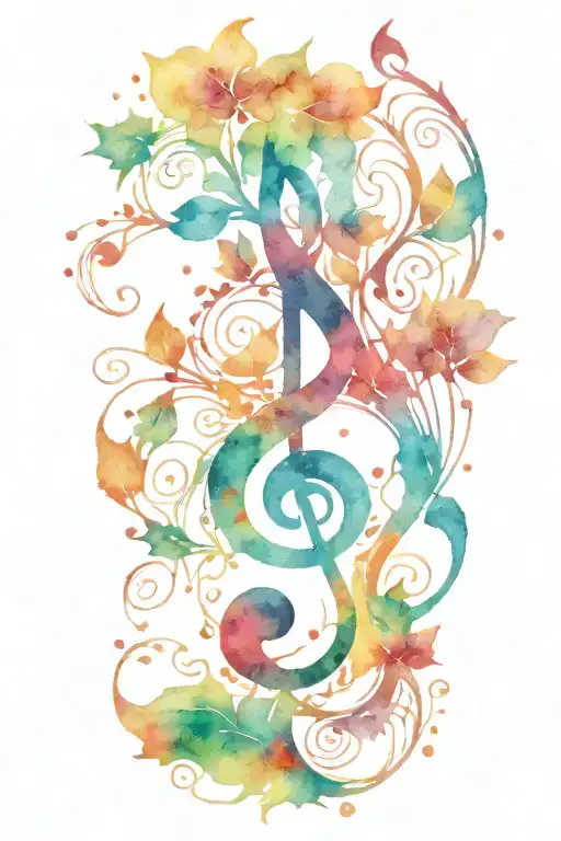 treble clef with the tree of life on G clef tattoo design idea