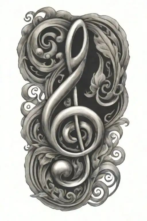 treble clef tattoo design idea