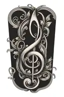 treble clef tattoo design idea
