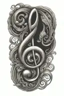treble clef tattoo design idea