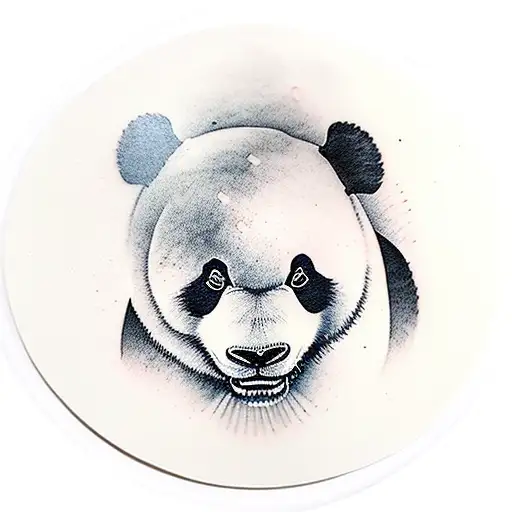 panda eating bamboo  tattoo design idea