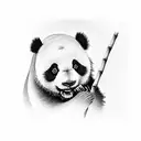 panda eating bamboo  tattoo design idea