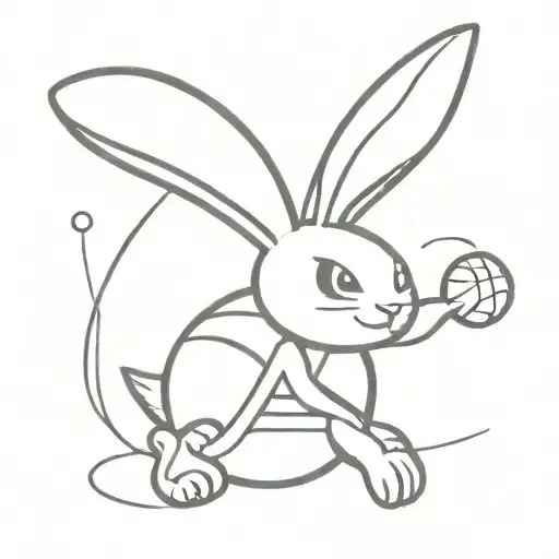 Playboy bunny with a basketball and the letter A tattoo design idea