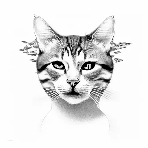 Taylor Swift's cats in a black-grey style tattoo design idea