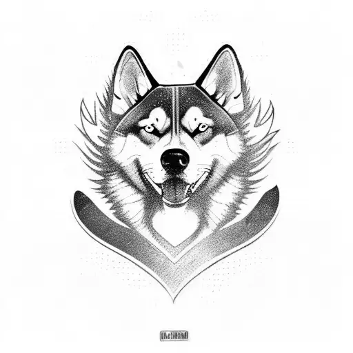 A skateboard wheel with a Siberian husky paw print tattoo design idea