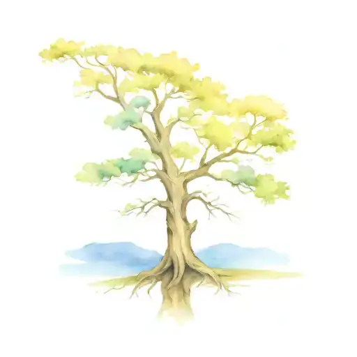 golden sun tree trunk, laurelin, tolkien tattoo design idea