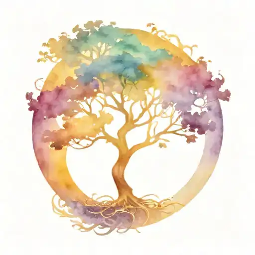 golden sun tree, laurelin, tolkien tattoo design idea