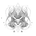 Nordic Nature and Aries zodiac sign tattoo design idea