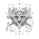 Nordic Nature and Aries zodiac sign tattoo design idea