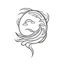 Sea waves and a sun tattoo design idea