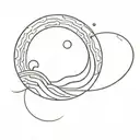 Sea waves and a sun tattoo design idea