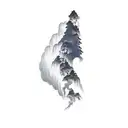mountain,clouds tattoo design idea