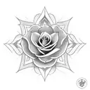 Christian Cross with flowers tattoo design idea