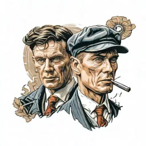 Tommy Shelby con tiburon tattoo design idea