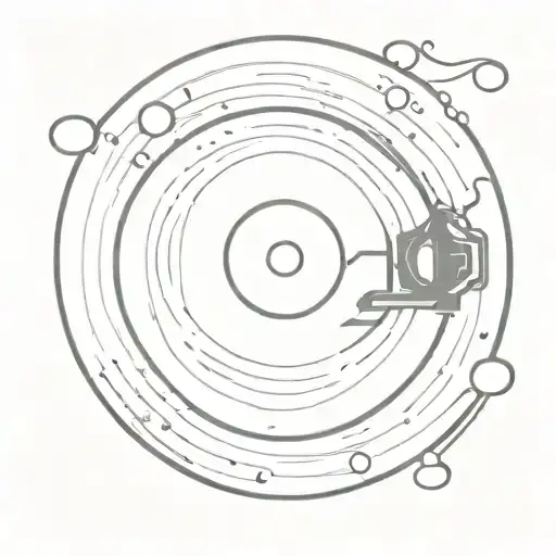 Vinyl record cartoon tattoo design idea