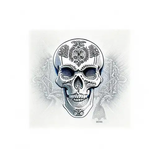 Skeleton representing life gives Person cards you need to play with the cards you get tattoo design idea