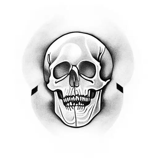 A blackwork tattoo of a realistic statue holding a skull, signifying the balance between self-improvement and embracing mortality tattoo design idea