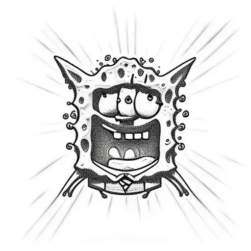 evil spongeBob  tattoo design idea
