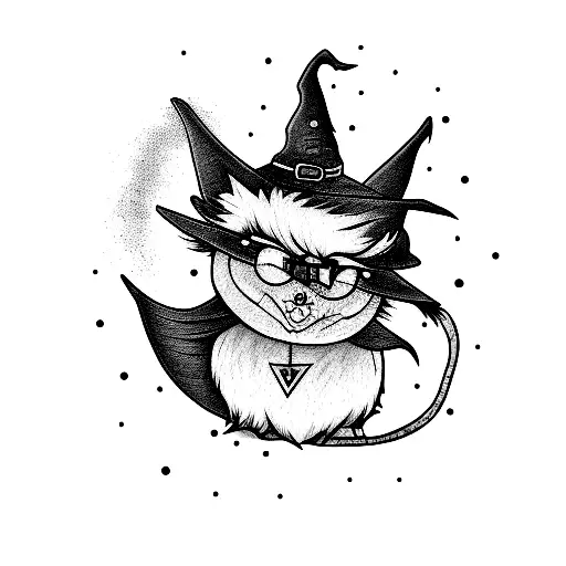 witch hat tattoo design idea
