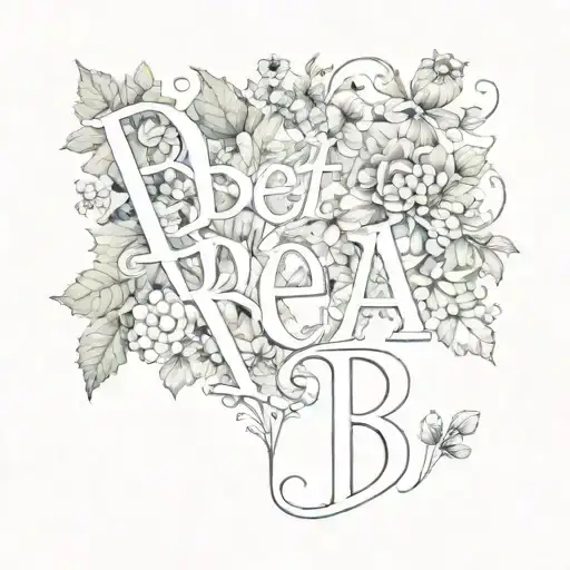 letter " bet and bea" tattoo design idea