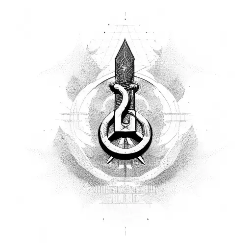 hammer and sickle breaking the chain tattoo design idea